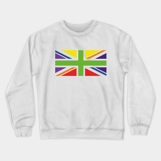 Union Jack Pride Flag Platinum Jubilee 2022 Crewneck Sweatshirt by TeeTime